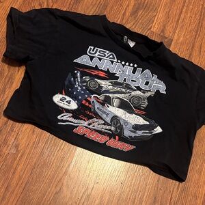 H&M Black Divided Crop Top